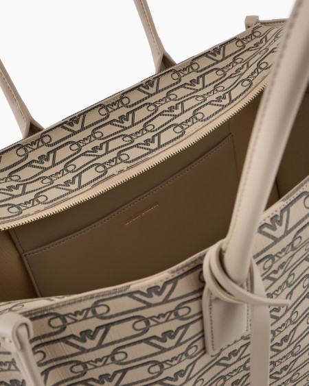 Armani Bolso Shopper Mediano Con Estampado Integral De Monograma