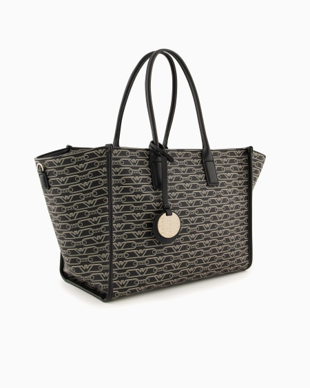 Armani Bolso Shopper Mediano Con Estampado Integral De Monograma