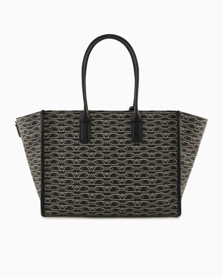 Armani Bolso Shopper Mediano Con Estampado Integral De Monograma
