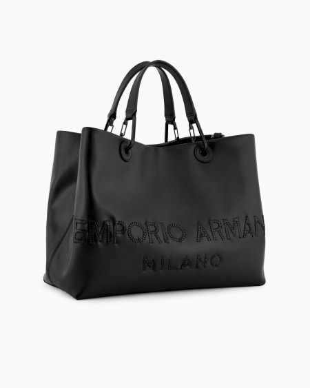 Armani Bolso Shopper MyEA De Piel Con Logotipo Trenzado