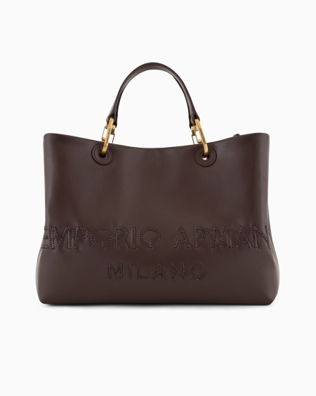 Armani Bolso shopper MyEA de piel con logotipo trenzado