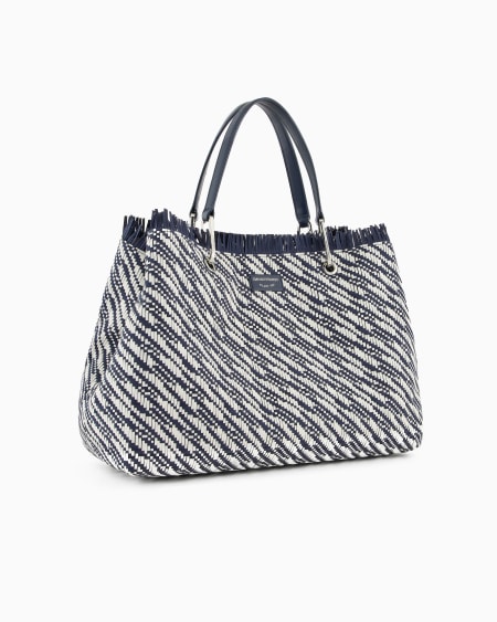 Armani Bolso Shopper MyEA Grande En Esterilla Trenzada