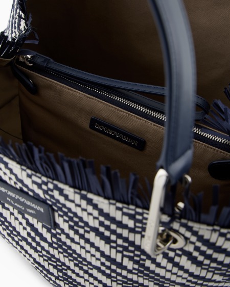 Armani Bolso Shopper MyEA Grande En Esterilla Trenzada