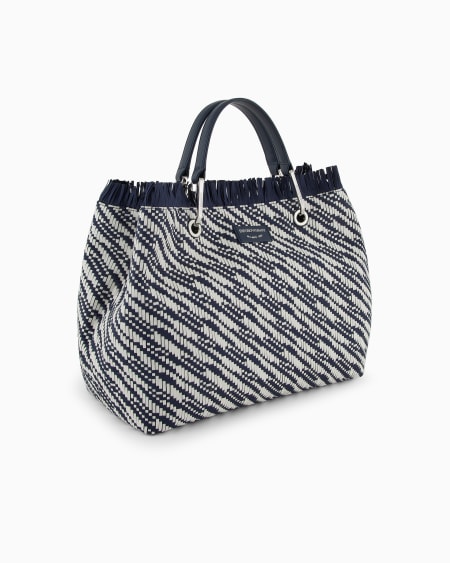 Armani Bolso Shopper MyEA Mediano En Esterilla Trenzada