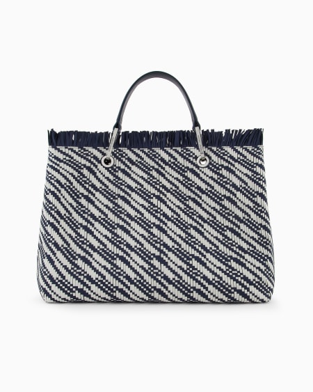 Armani Bolso Shopper MyEA Mediano En Esterilla Trenzada
