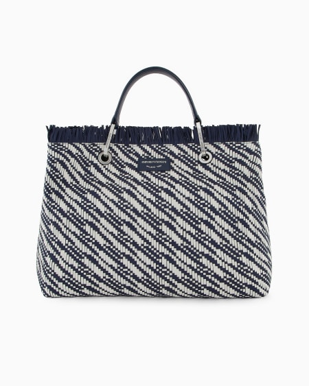 Armani Bolso shopper MyEA mediano en esterilla trenzada