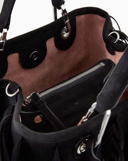 Armani Bolso Shopper MyEA Pequeño Con Flecos De Material Efecto Ante