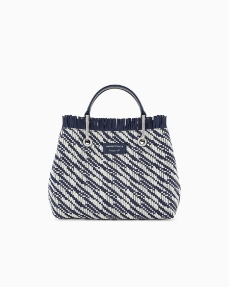 Armani Bolso shopper MyEA pequeño en esterilla trenzada
