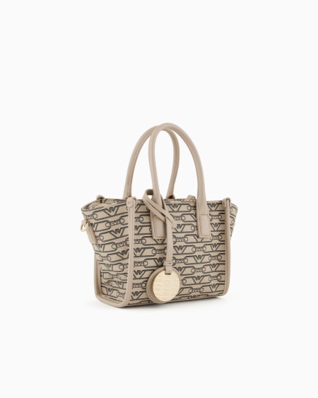 Armani Bolso Shopper Pequeño Con Estampado Integral De Monograma