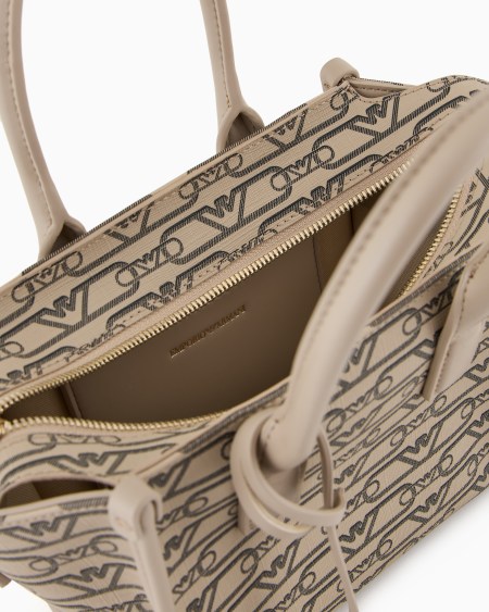 Armani Bolso Shopper Pequeño Con Estampado Integral De Monograma