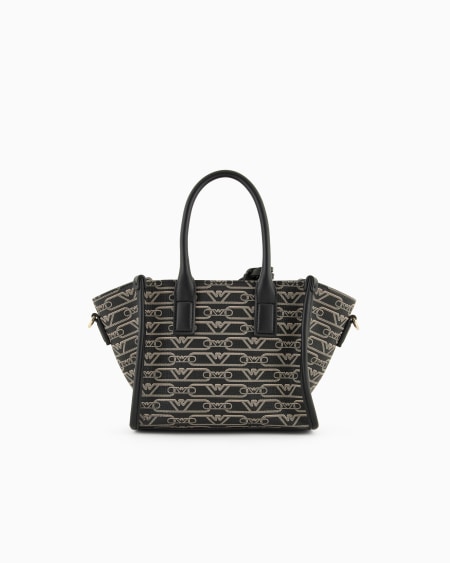 Armani Bolso Shopper Pequeño Con Estampado Integral De Monograma