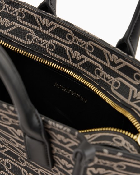 Armani Bolso Shopper Pequeño Con Estampado Integral De Monograma