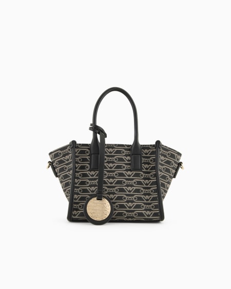 Armani Bolso Shopper Pequeño Con Estampado Integral De Monograma