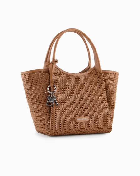 Armani Bolso Shopper Trenzado Con Colgante De Logotipo