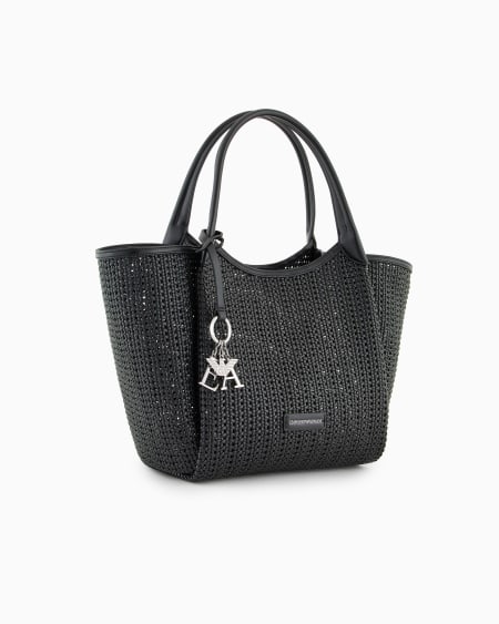 Armani Bolso Shopper Trenzado Con Colgante De Logotipo