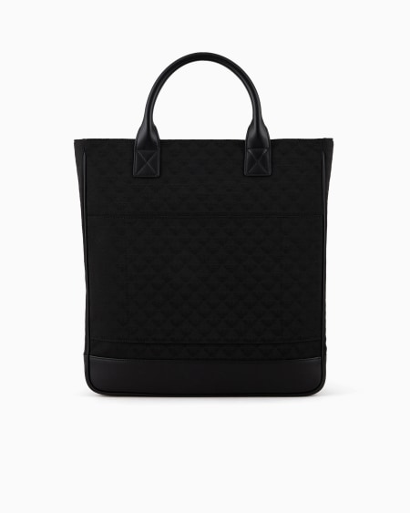 Armani Bolso Tote De Nailon Con Motivo Integral De águila En Tejido Jacquard