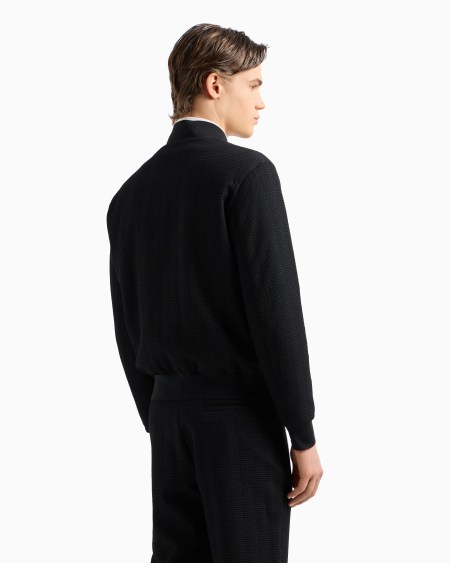 Armani Bomber De Lana Virgen Con Trama Efecto Tridimensional