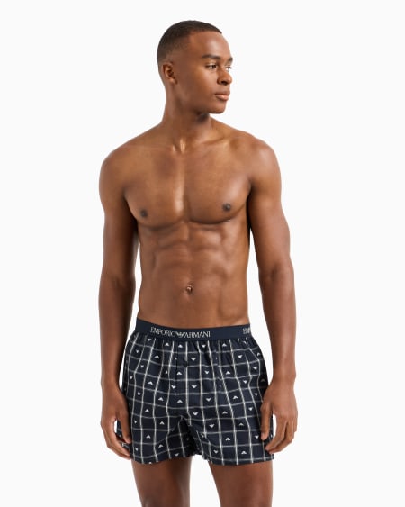 Armani Bóxer De Tejido Jacquard Con Patrón Integral