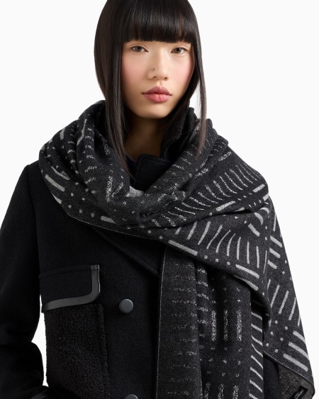 Armani Bufanda De Lana Con Motivo De Tejido Jacquard Geométrico