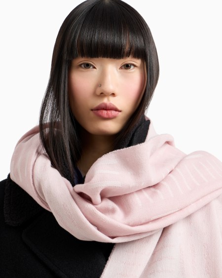 Armani Bufanda De Lana Con Motivo De Tejido Jacquard Geométrico