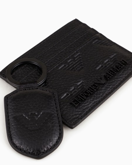 Armani Caja Regalo Con Cartera Y Llavero De Piel Con Motivo Integral De águila En Relieve