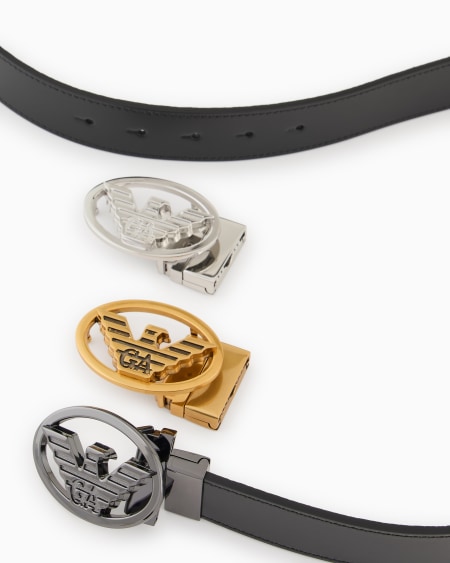 Armani Caja Regalo Con Cinturón De Piel Reversible Y Hebillas Intercambiables