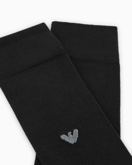 Armani Calcetines Altos De Viscosa Con águila Bordada