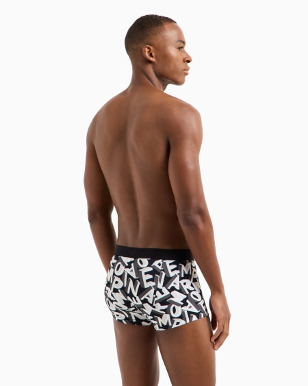 Armani Calzoncillo Bóxer Con Inscripción Integral De Logotipo Resaltada