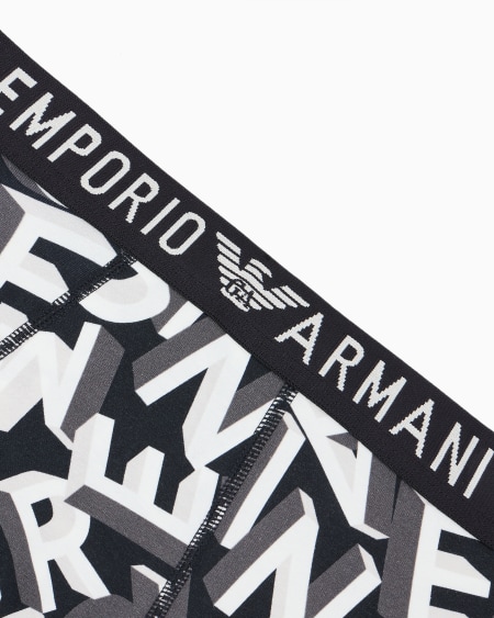 Armani Calzoncillo Bóxer Con Inscripción Integral De Logotipo Resaltada