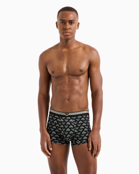 Armani Calzoncillo Bóxer Con Logotipo Integral De águila Resaltado