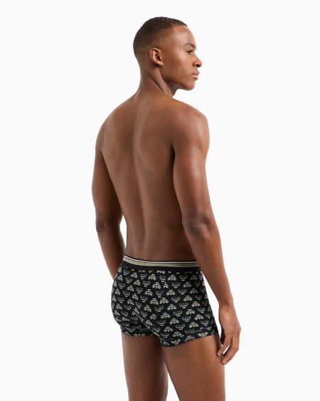 Armani Calzoncillo Bóxer Con Logotipo Integral De águila Resaltado