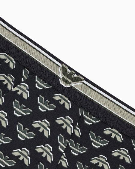 Armani Calzoncillo Bóxer Con Logotipo Integral De águila Resaltado