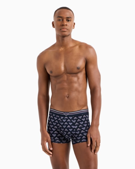 Armani Calzoncillo Bóxer Con Logotipo Integral De águila Resaltado