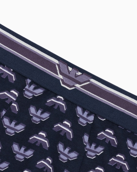 Armani Calzoncillo Bóxer Con Logotipo Integral De águila Resaltado