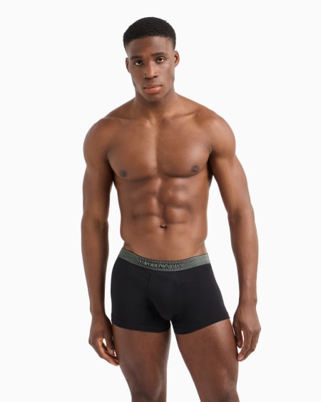 Armani Calzoncillo Bóxer De Algodón Orgánico Con Banda Con Logotipo Brillante ASV