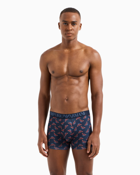 Armani Calzoncillo Bóxer De Microfibra Reciclada Con Estampado Integral ASV