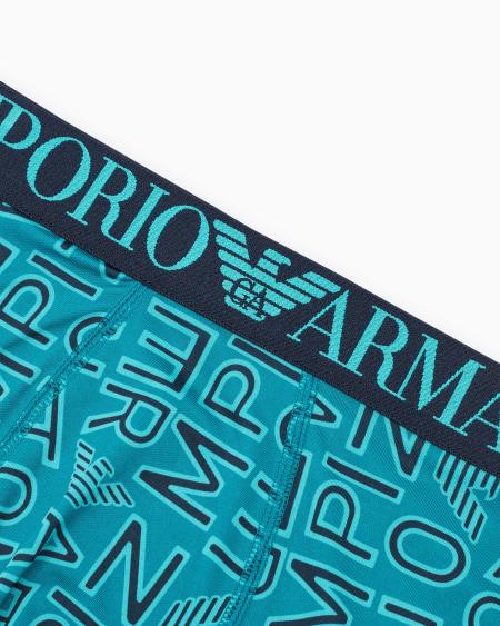 Armani Calzoncillo Bóxer De Microfibra Reciclada Con Estampado Integral ASV