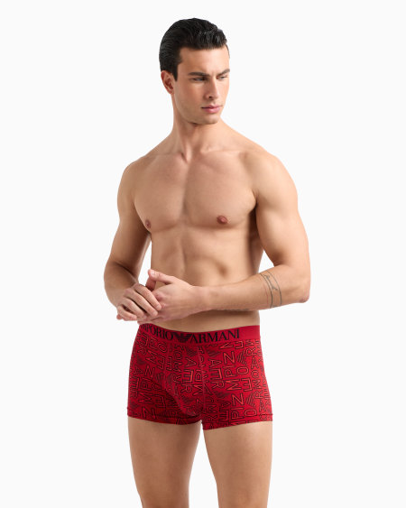 Armani Calzoncillo Bóxer De Microfibra Reciclada Con Estampado Integral ASV