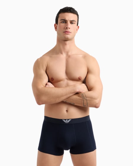 Armani Calzoncillo Bóxer De Piqué Elástico Con Cintura Con Logotipo