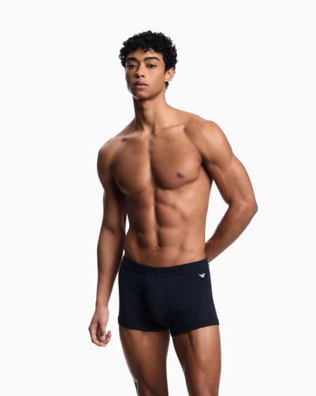 Armani Calzoncillo Bóxer De Viscosa Acanalada Con Logotipo De águila