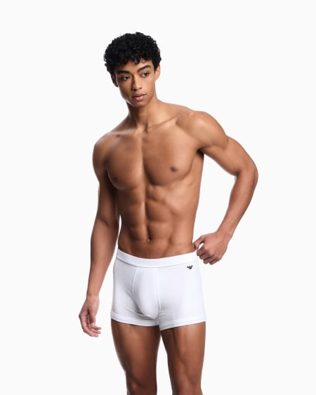 Armani Calzoncillo Bóxer De Viscosa Acanalada Con Logotipo De águila