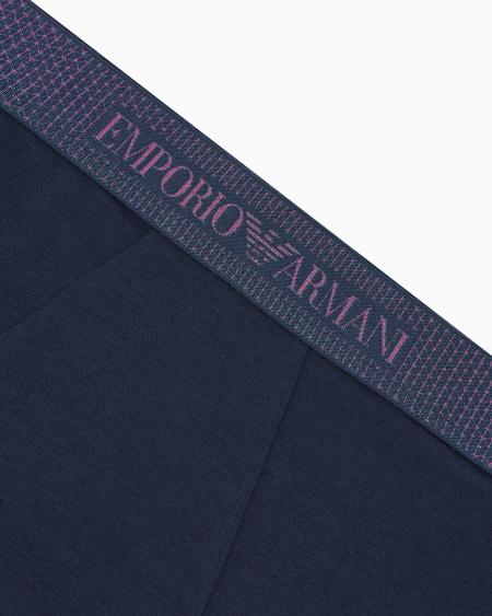 Armani Calzoncillo Bóxer Largo De Algodón Orgánico Con Banda Con Logotipo Brillante ASV