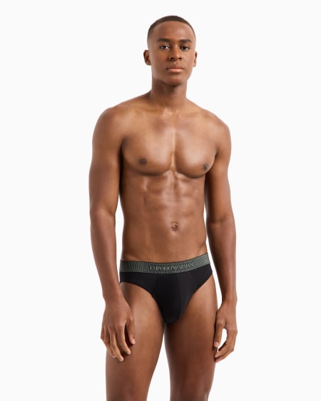 Armani Calzoncillo Slip Con Cintura Elástica Con Banda Con Logotipo Brillante ASV