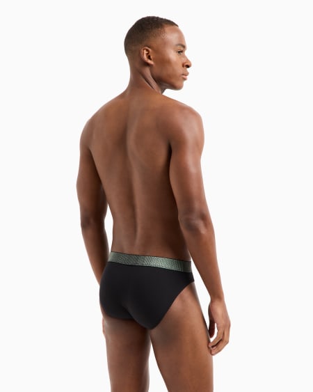 Armani Calzoncillo Slip Con Cintura Elástica Con Banda Con Logotipo Brillante ASV