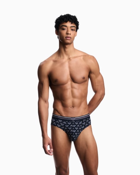 Armani Calzoncillo Slip Con Logotipo Integral De águila Resaltado