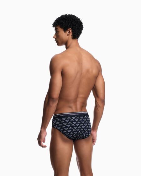 Armani Calzoncillo Slip Con Logotipo Integral De águila Resaltado