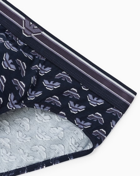 Armani Calzoncillo Slip Con Logotipo Integral De águila Resaltado
