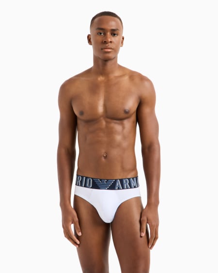 Armani Calzoncillo Slip De Algodón Orgánico Con Megalogotipo ASV