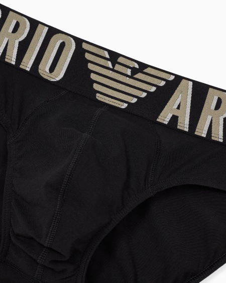 Armani Calzoncillo Slip De Algodón Orgánico Con Megalogotipo ASV