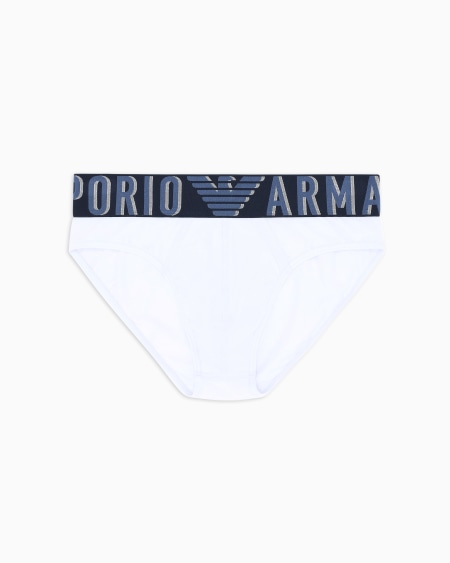 Armani Calzoncillo slip de algodón orgánico con megalogotipo ASV